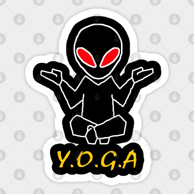 Alien Yoga Sticker by vestiart